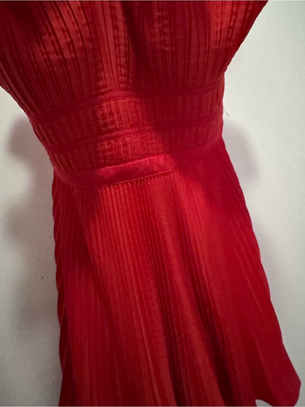 AMUR Red Strapless Ruffle Pleated Mini Dress - Picture 4 of 6